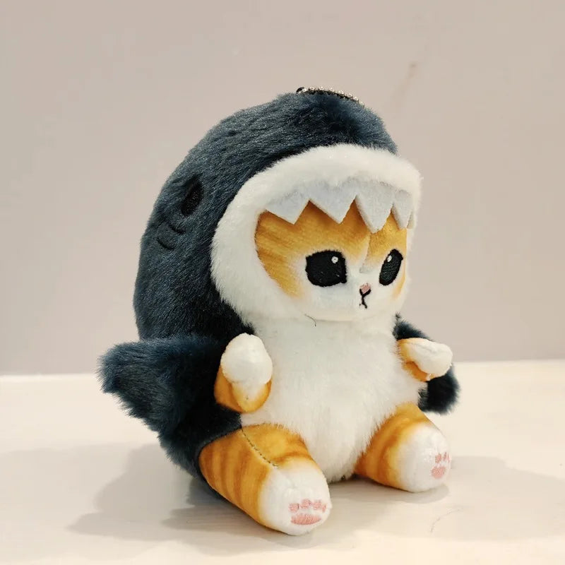 Fried Shrimp & Shark Cat Doll Keychain