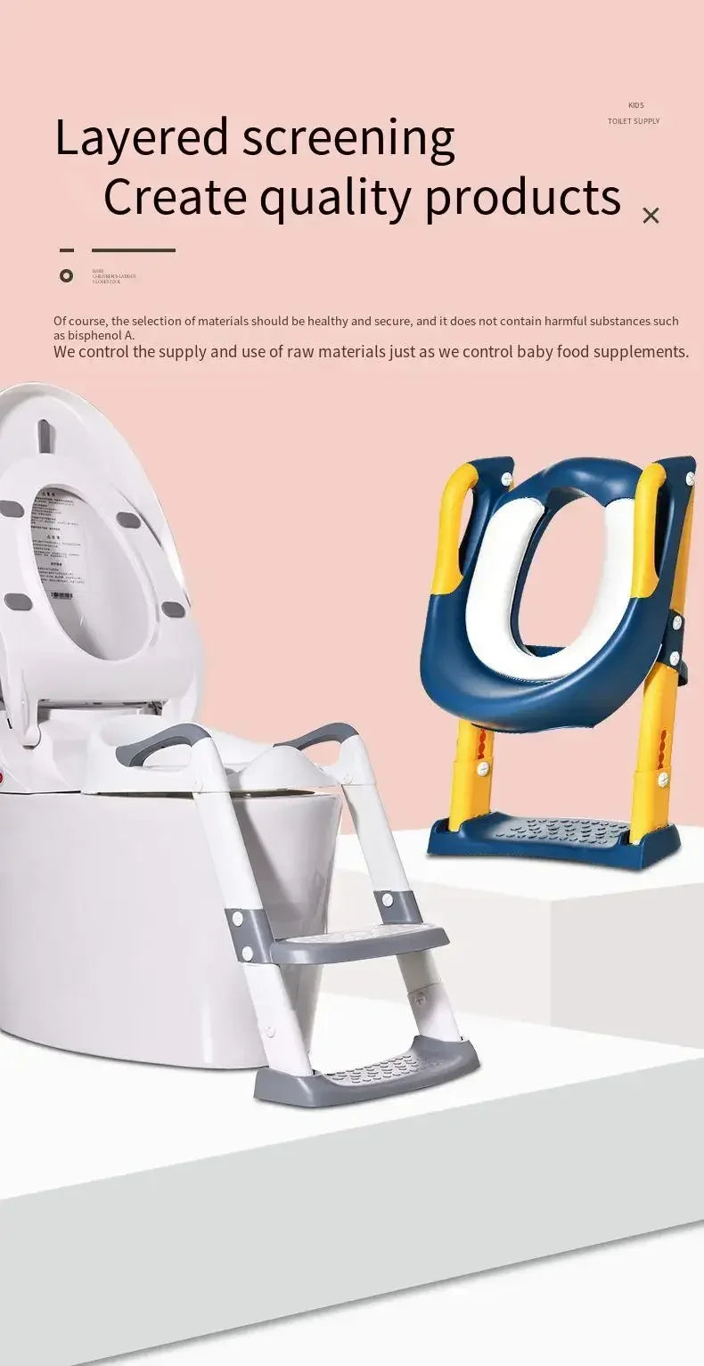 Baby Toilet with Folding Step