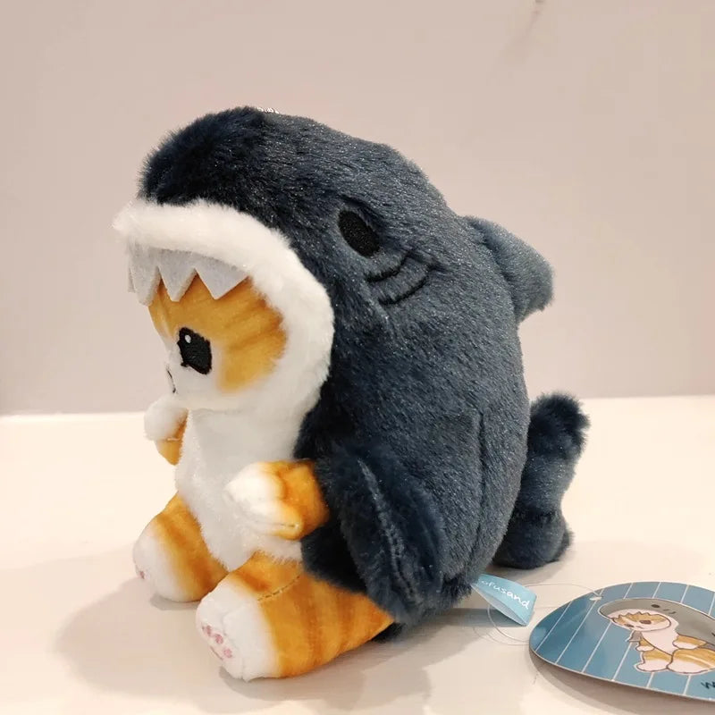 Fried Shrimp & Shark Cat Doll Keychain